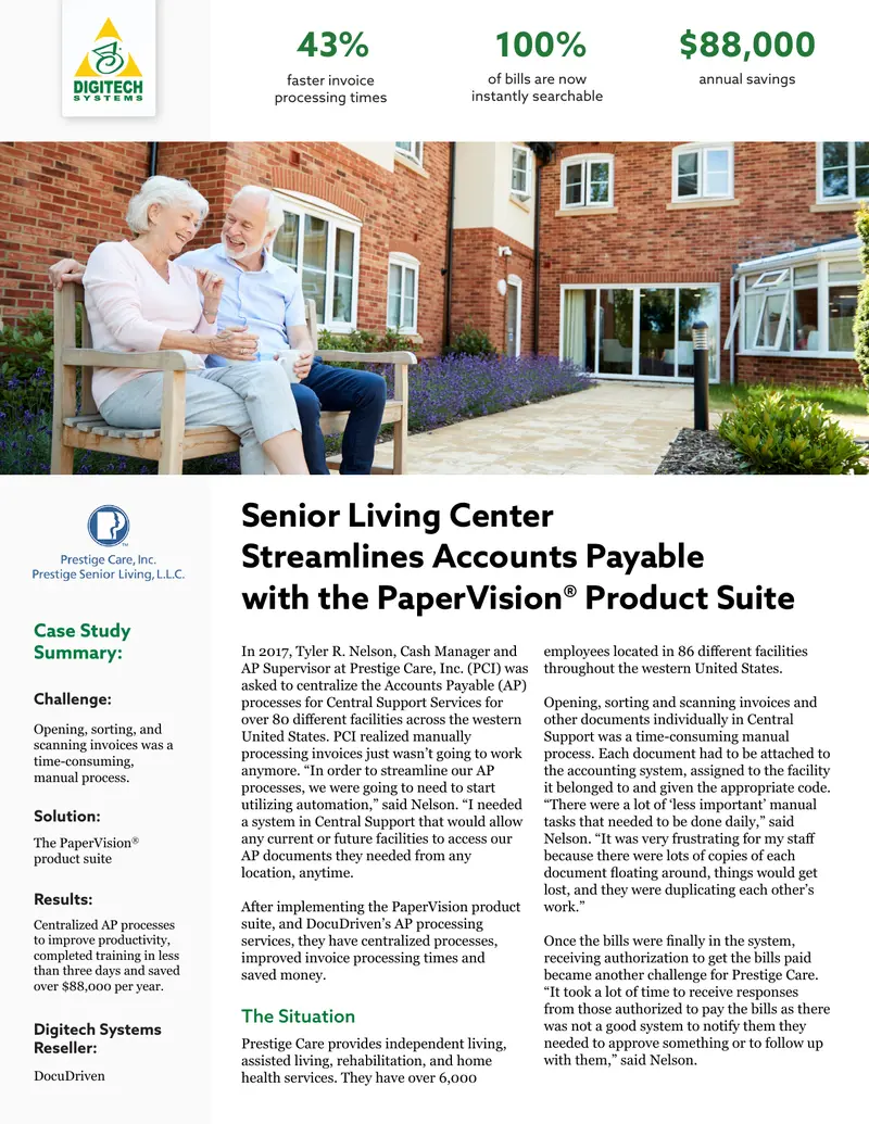 Prestige Care Accounts Payable Automation Case Study