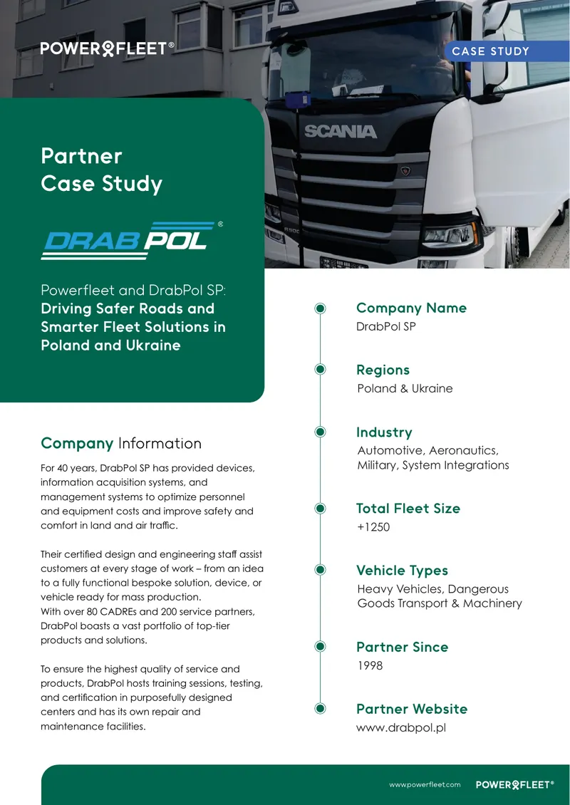 DrabPol SP and Powerfleet Partnership Case Study