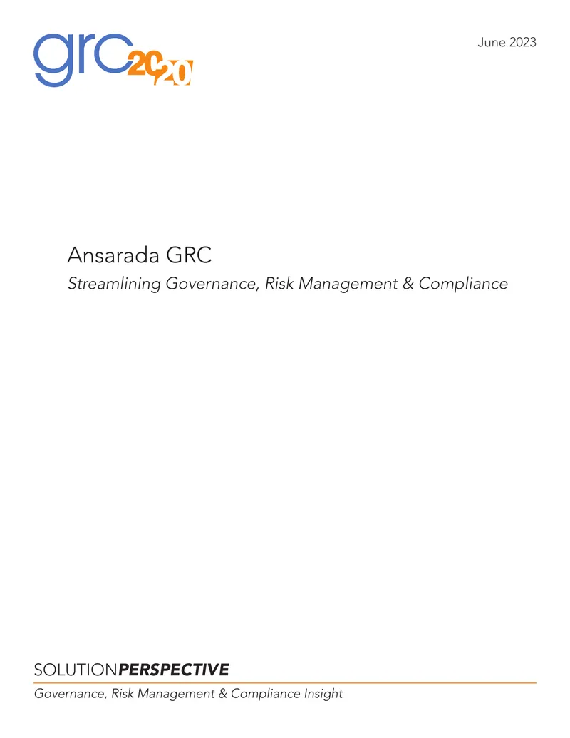 Ansarada GRC Governance Risk Management Compliance