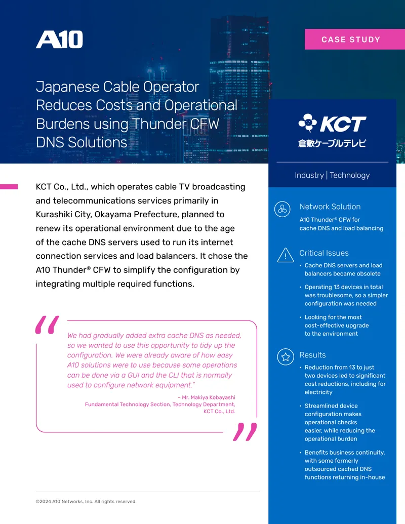 Japanese Cable Operator Reduces Costs and Operational Burdens