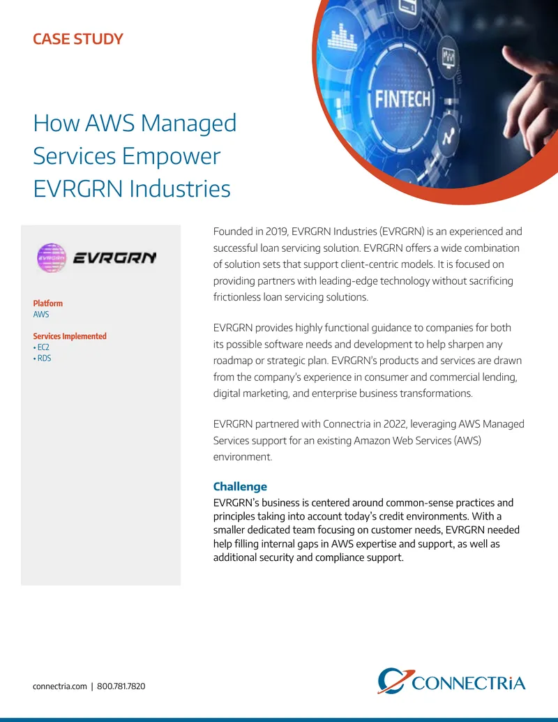 AWS Managed Services Implementation for EVRGRN Industries