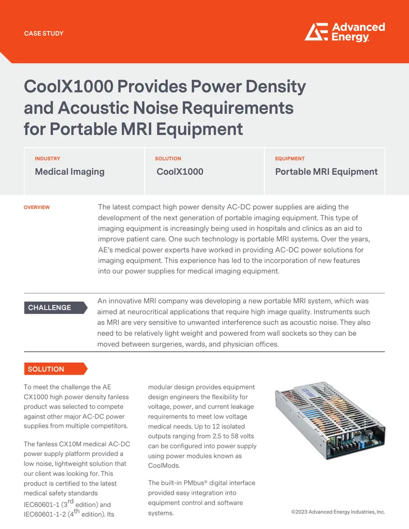Power Density and Noise Requirements for Portable MRI Equipment