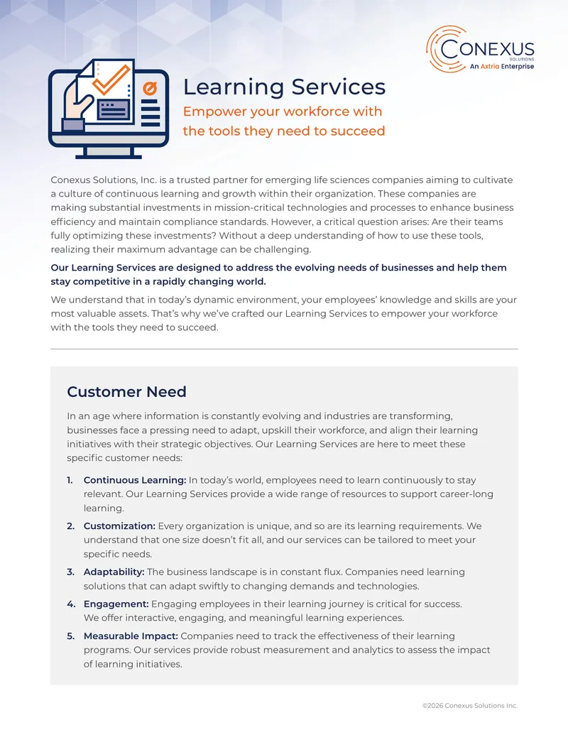 Learning Services for Workforce Development
