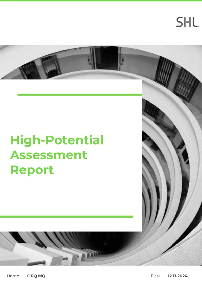 High-Potential Assessment Report Overview