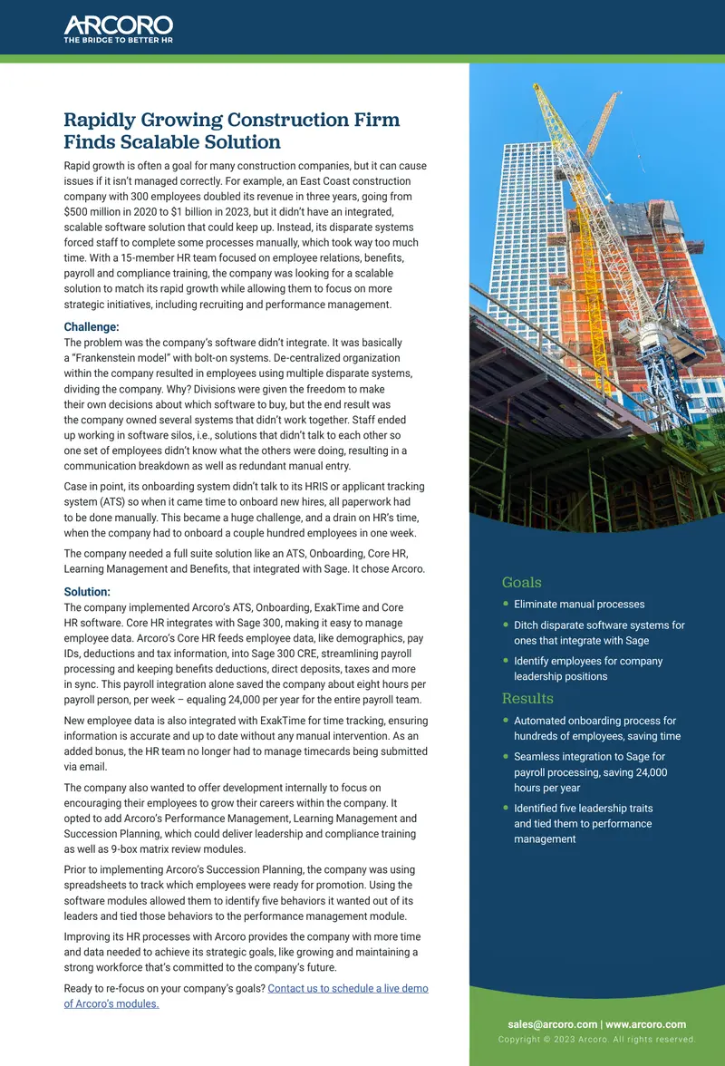 Scalable Software Solution for Construction Firm