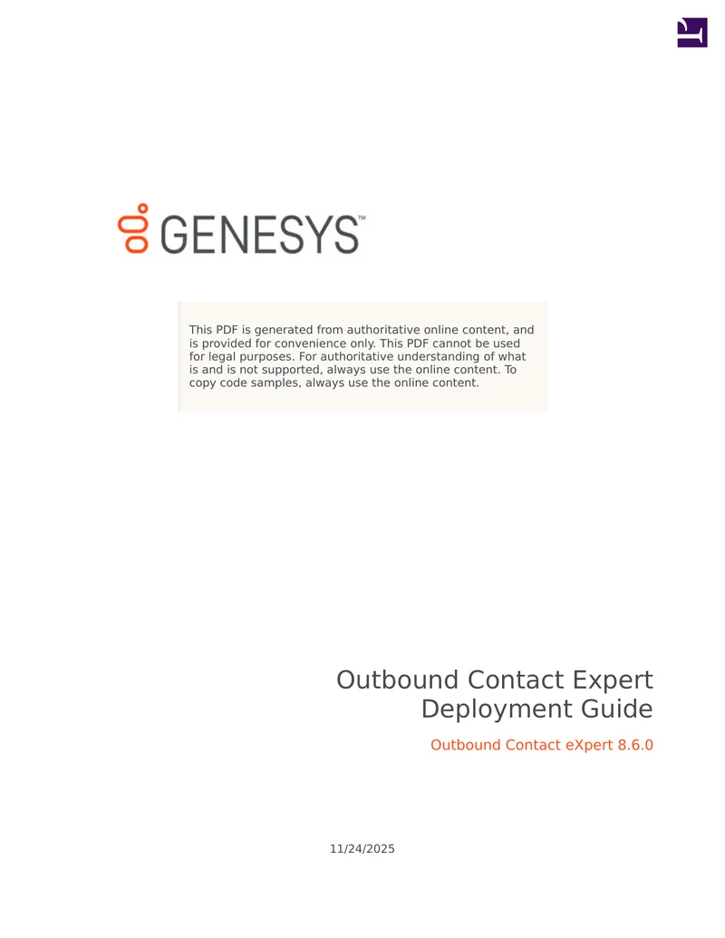 Outbound Contact eXpert Deployment Guide