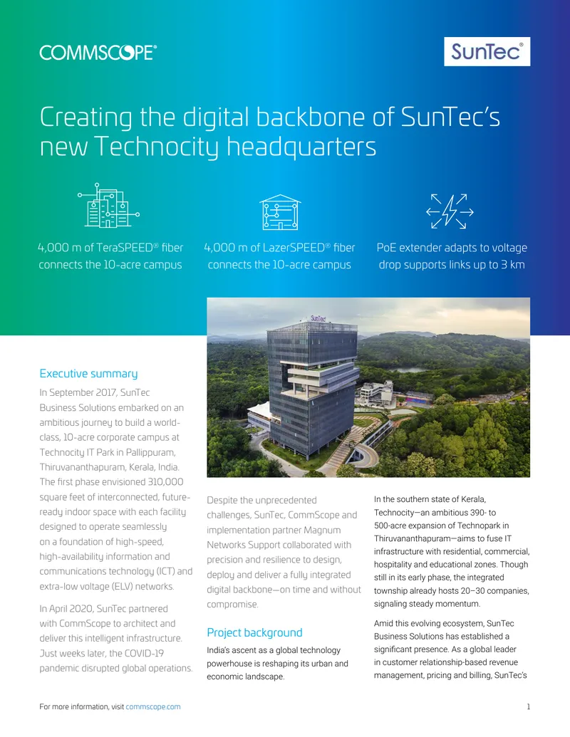 Digital Backbone Development for SunTec Headquarters