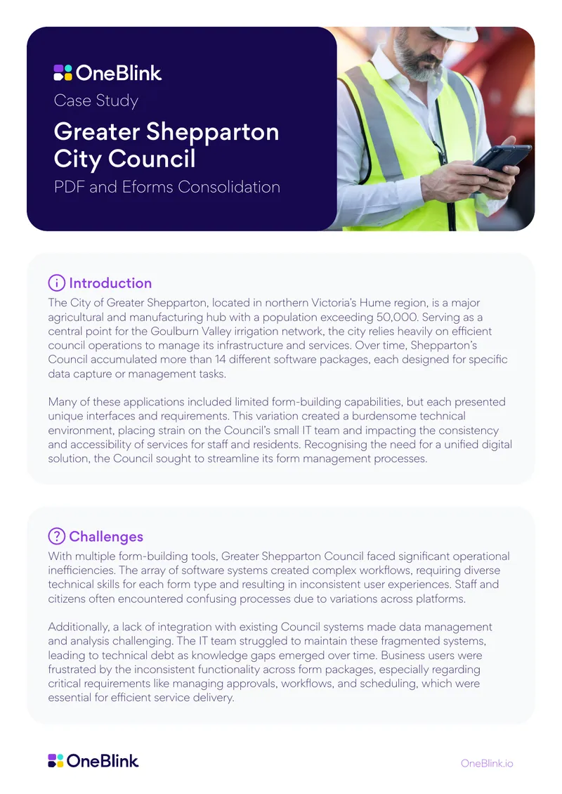 Greater Shepparton Council Form Management Case Study