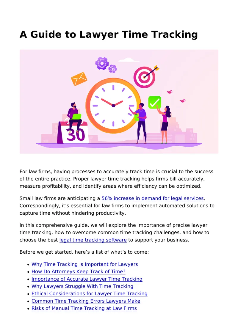 Guide to Lawyer Time Tracking Processes