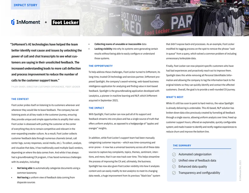 Foot Locker Customer Experience Improvement Case Study
