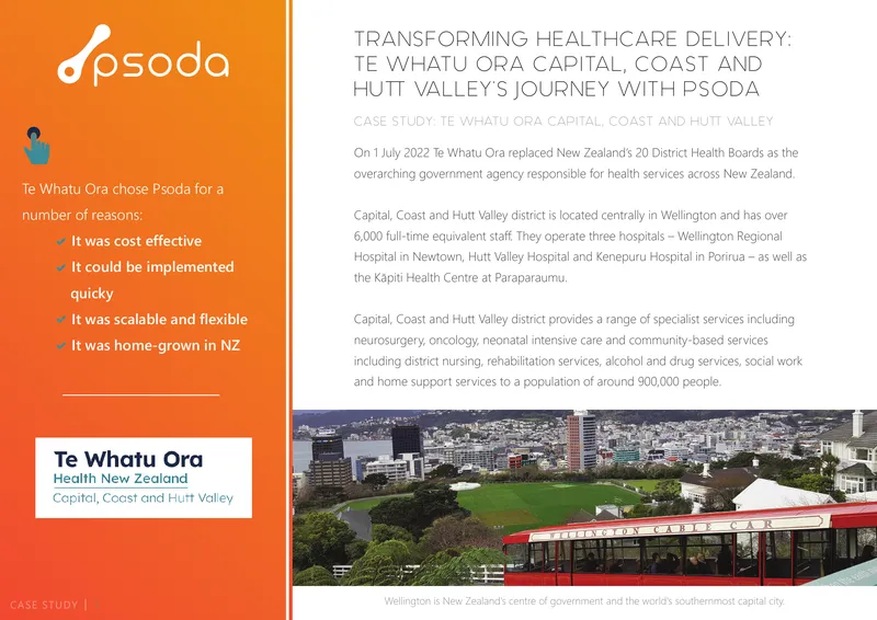 Te Whatu Ora Capital, Coast and Hutt Valley Case Study