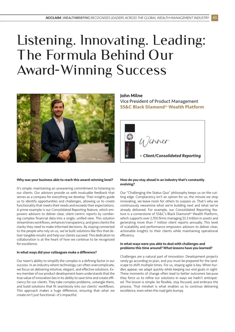 Award-Winning Success in Wealth Management