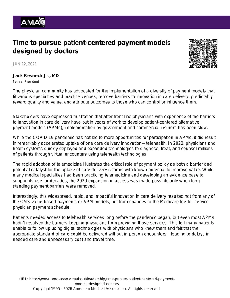 Patient-Centered Payment Models Development and Challenges