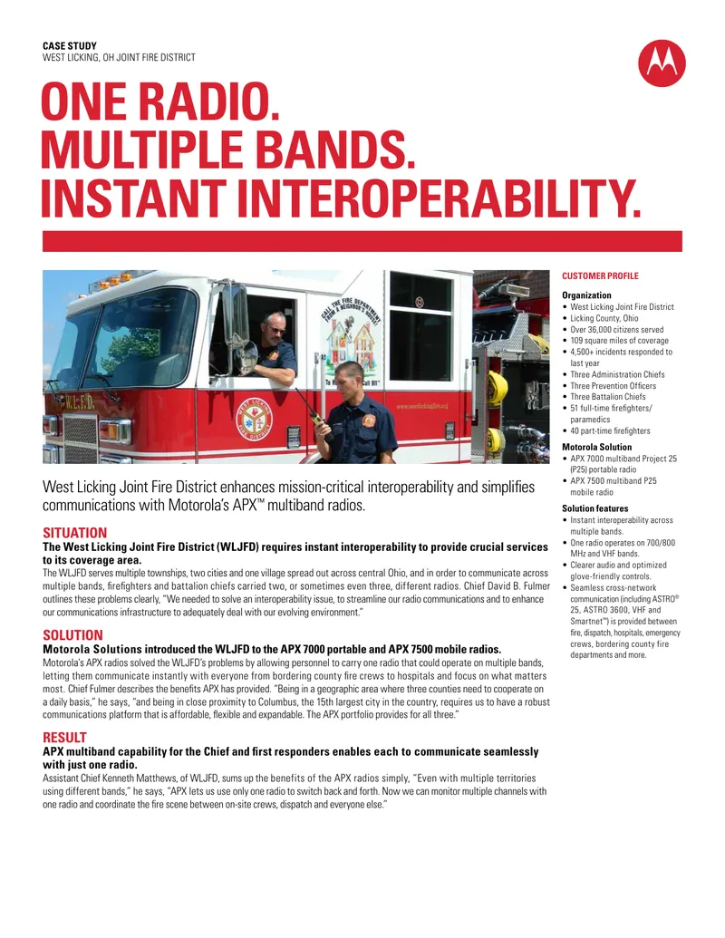 West Licking Joint Fire District Communication Case Study