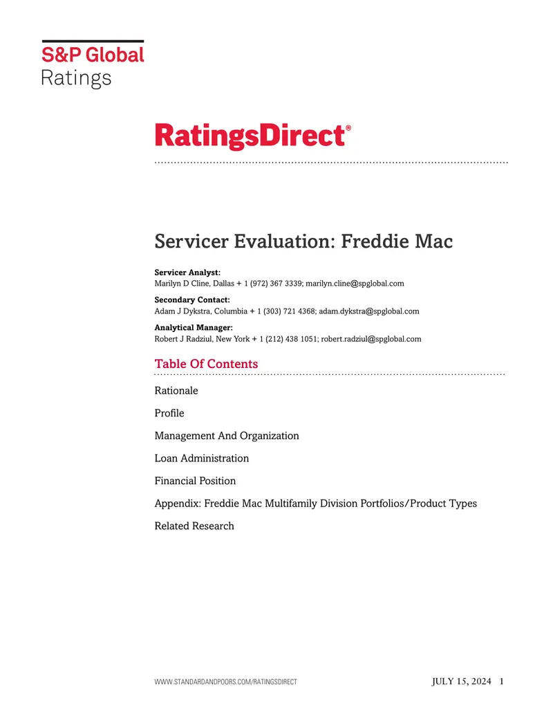 Servicer Evaluation Report for Freddie Mac