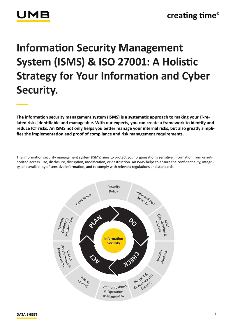 Information Security Management System Overview preview page 1