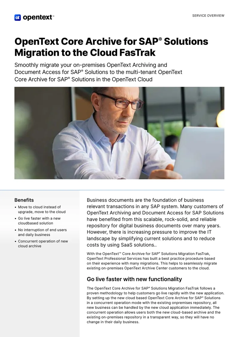 OpenText Core Archive for SAP Solutions Migration Guide