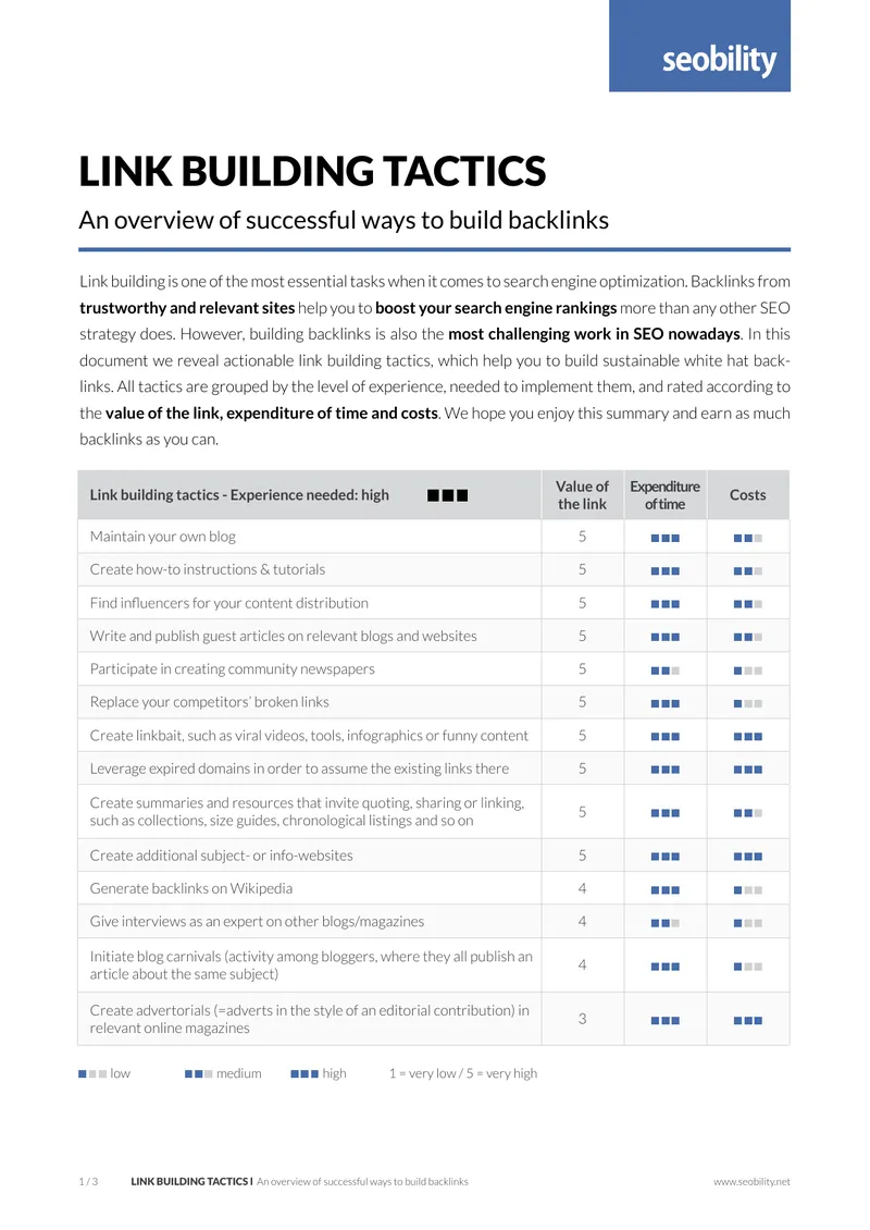 Link Building Tactics for Sustainable Backlinks