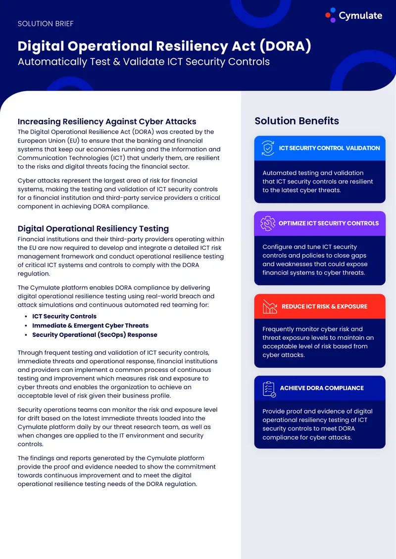 Digital Operational Resilience Act Compliance Framework