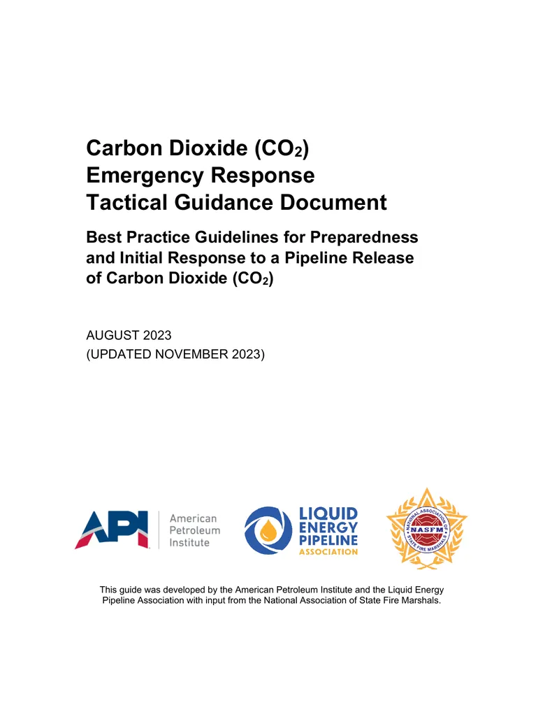 Emergency Response Tactical Guidance for CO2 Pipeline Releases