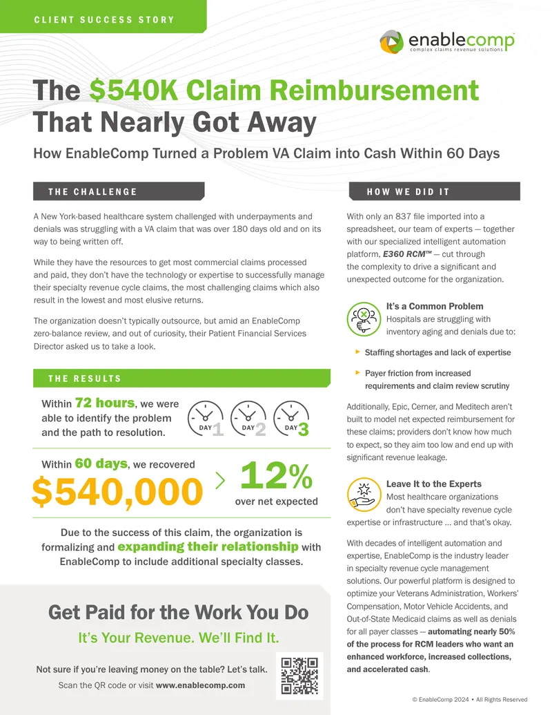 Specialty Revenue Cycle Claim Management Case Study