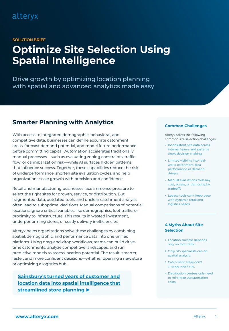 Optimize Site Selection Using Spatial Intelligence