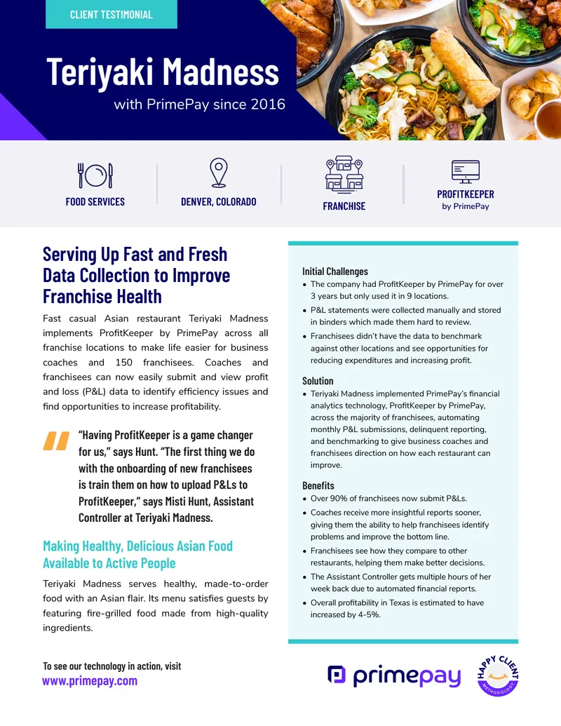 Implementation of ProfitKeeper by PrimePay at Teriyaki Madness