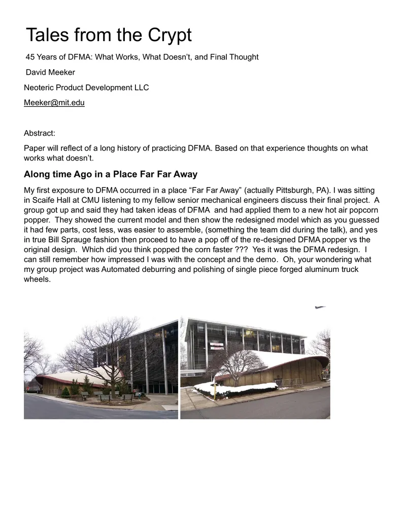 DFMA Methodology Implementation and Case Studies