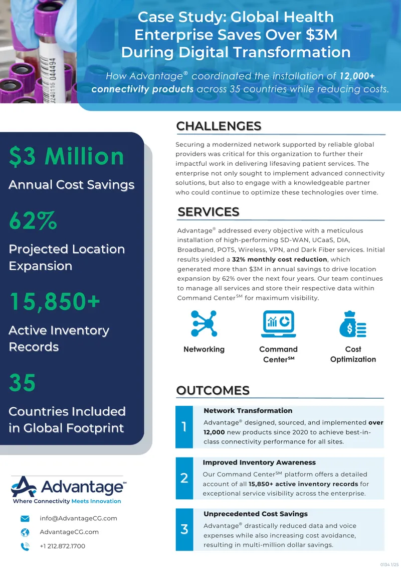 Case Study on Global Health Enterprise Cost Savings