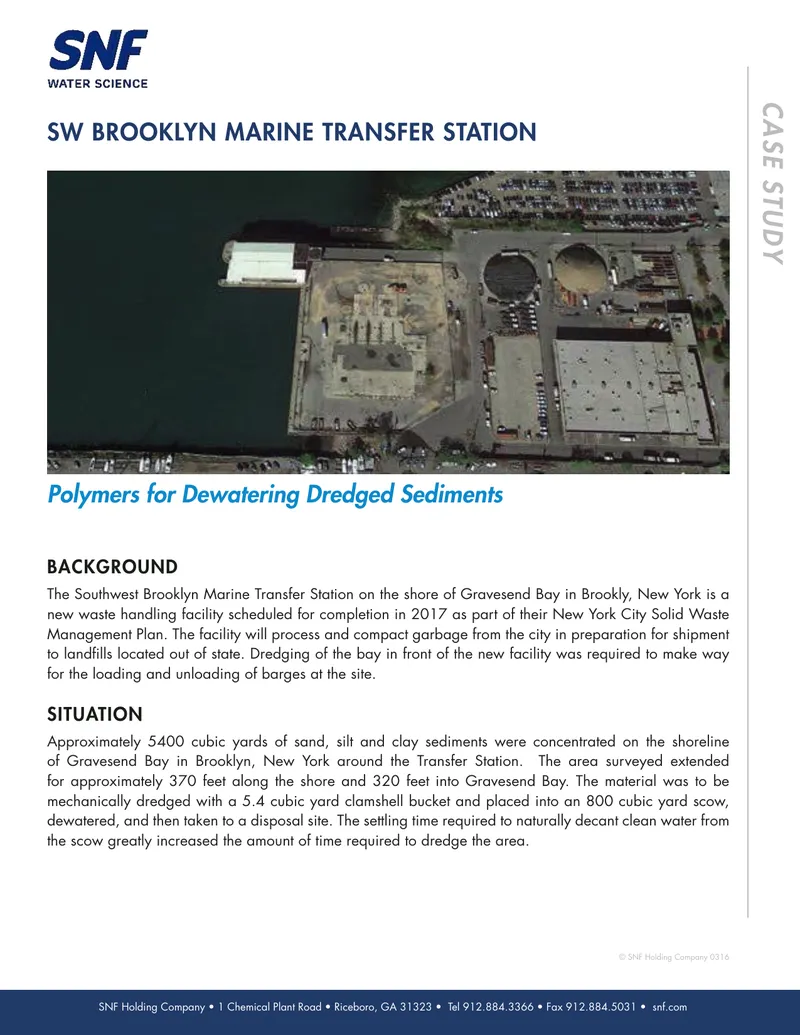 Polymers for Dewatering Dredged Sediments Case Study
