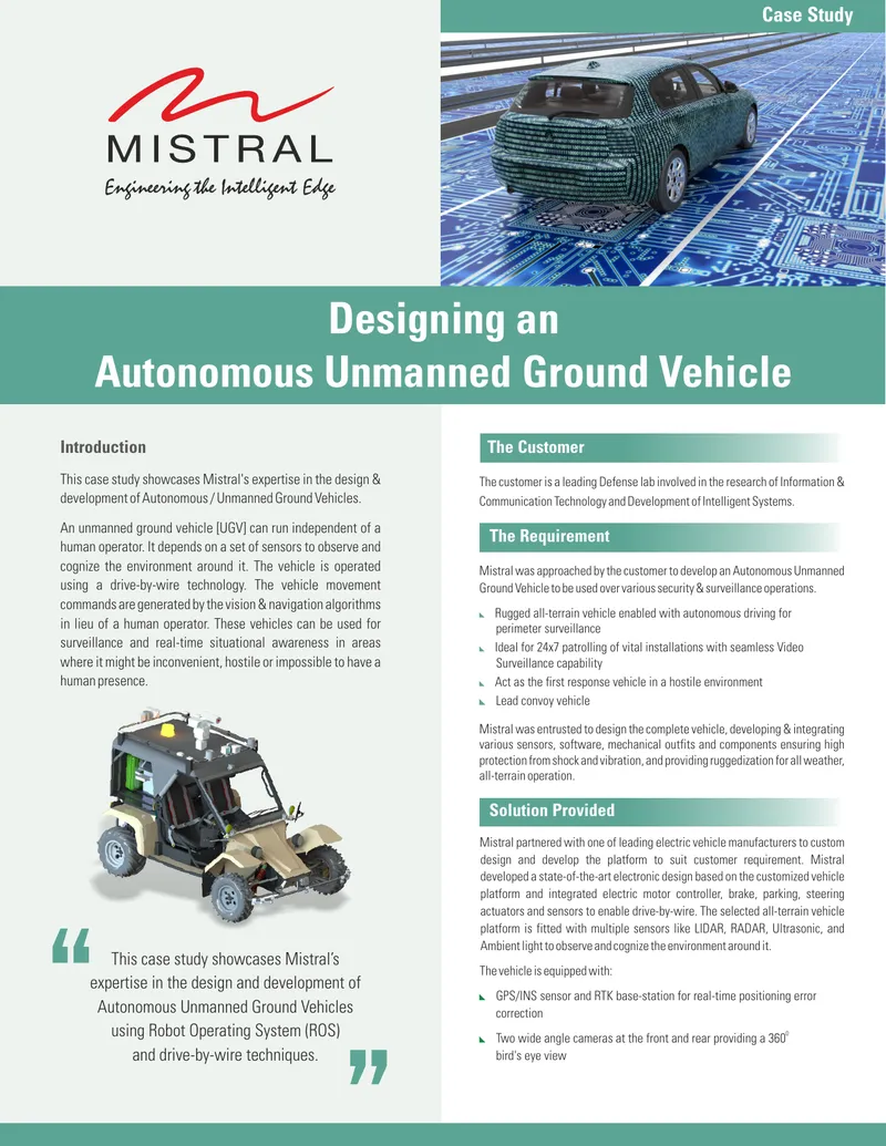 Autonomous Unmanned Ground Vehicle Development Case Study