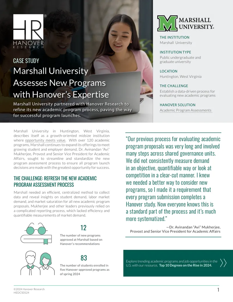 Marshall University Academic Program Assessment Case Study