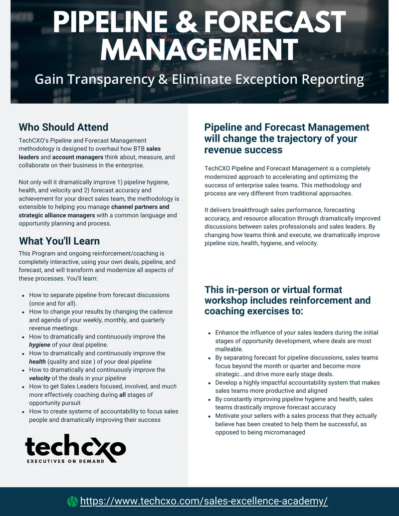 TechCXO Pipeline and Forecast Management Methodology