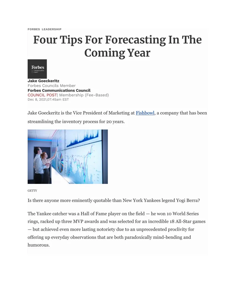 Forecasting Strategies for Business Success