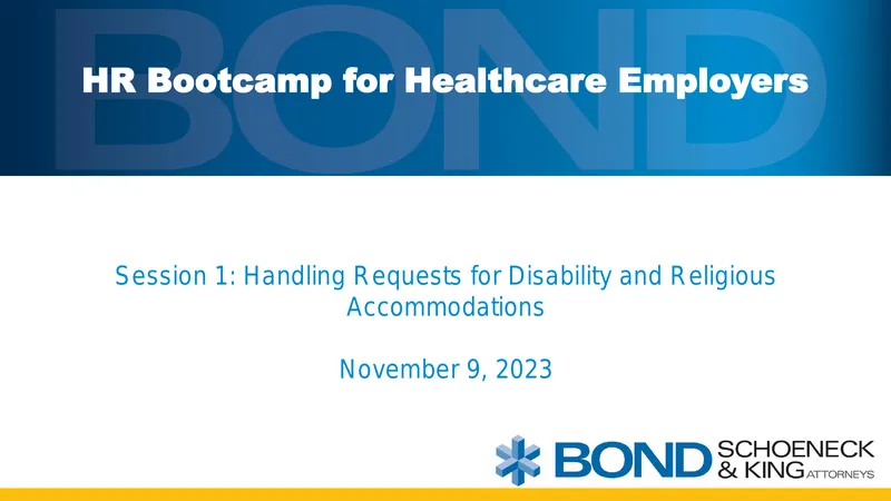 HR Bootcamp for Healthcare Employers Session 1