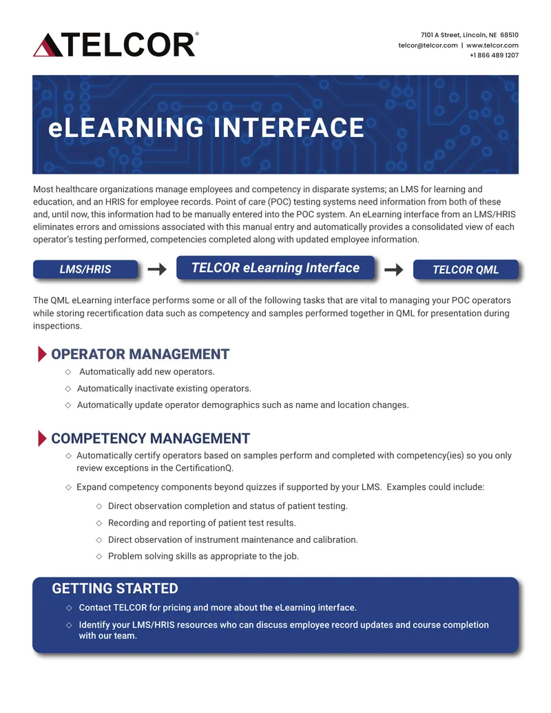 TELCOR eLearning Interface for Competency Management
