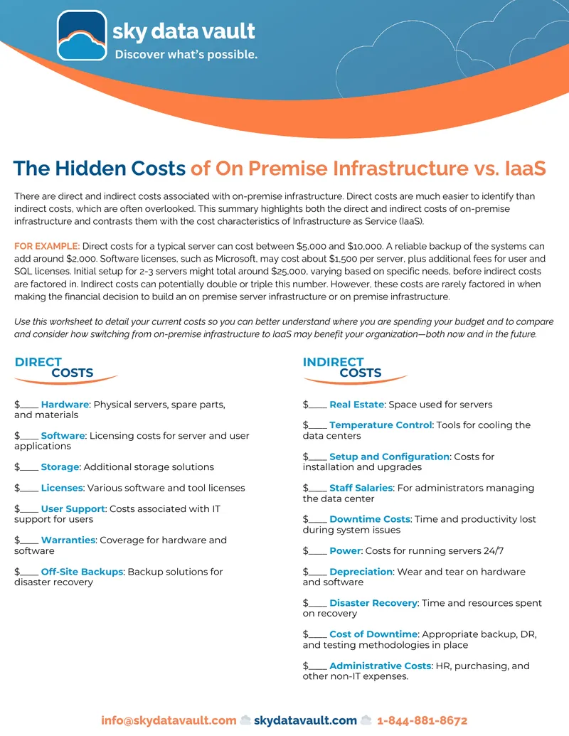 Hidden Costs of On-Premise Infrastructure vs IaaS