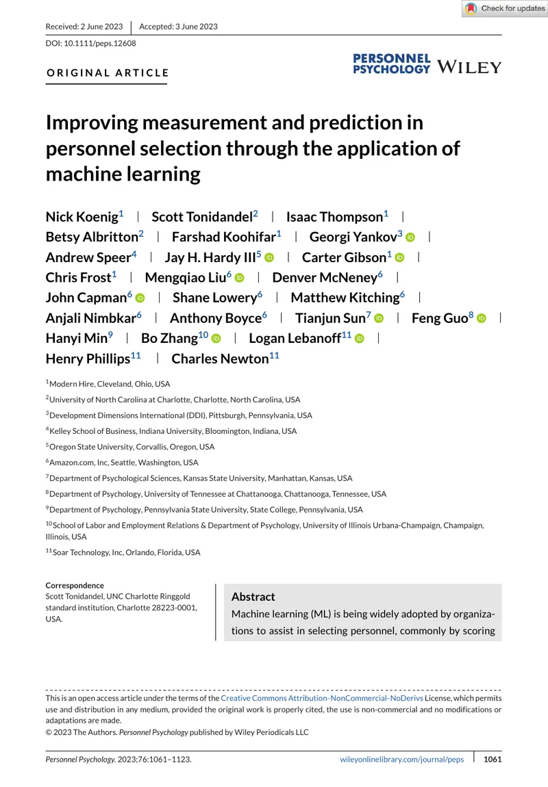 Improving Measurement and Prediction in Personnel Selection