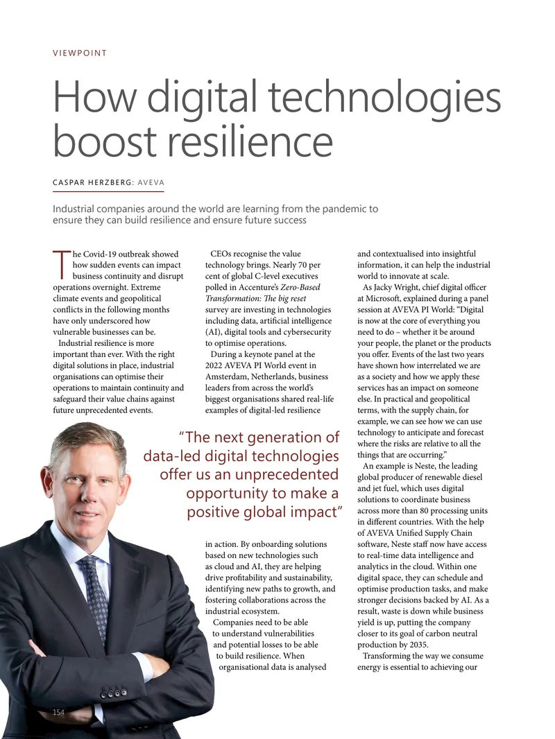Digital Technologies Enhancing Industrial Resilience