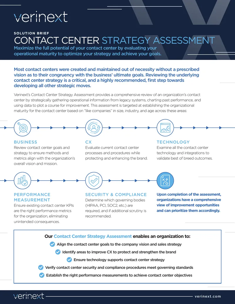 Contact Center Strategy Assessment Solution Brief