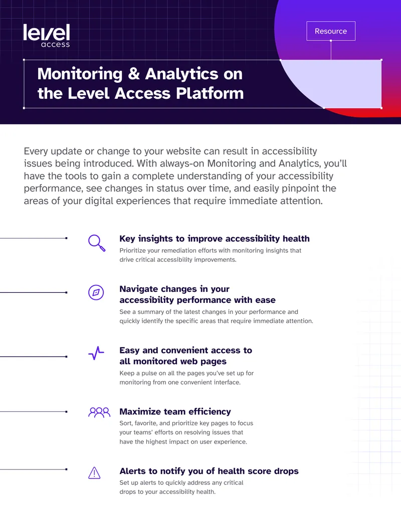 Monitoring and Analytics on the Level Access Platform