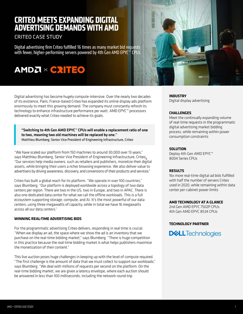 Criteo Digital Advertising Infrastructure Case Study
