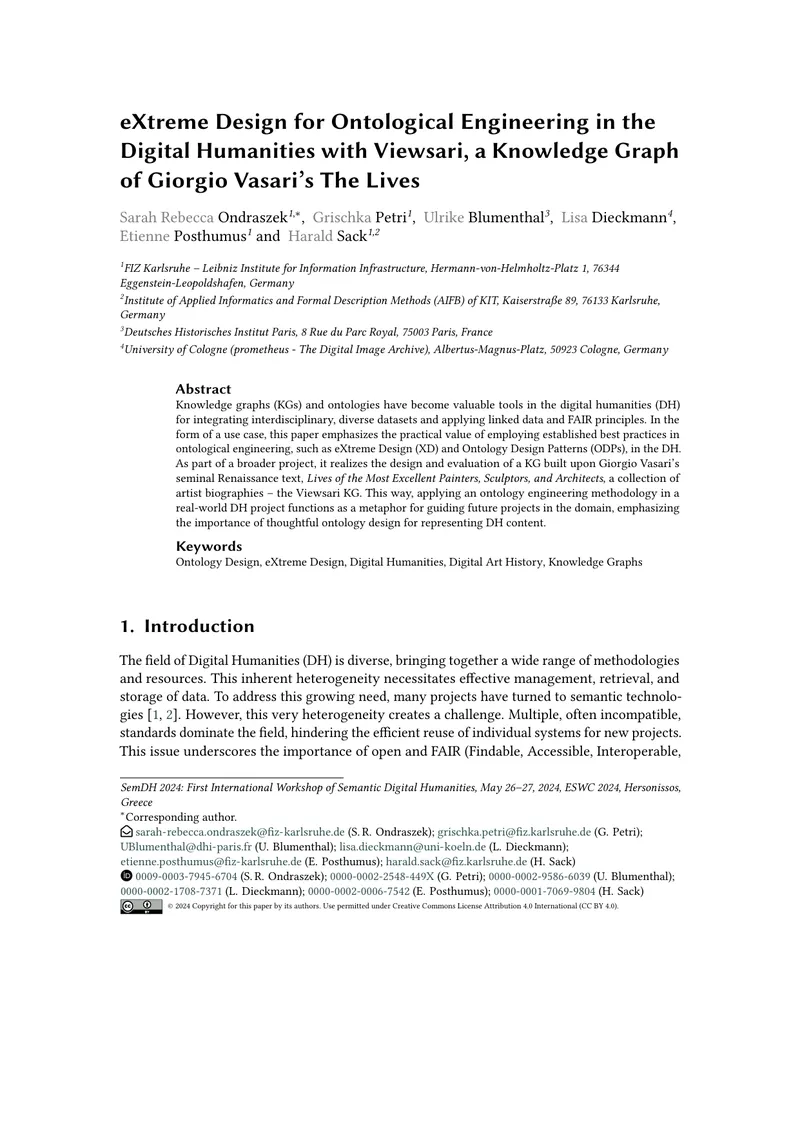 eXtreme Design for Ontological Engineering in Digital Humanities