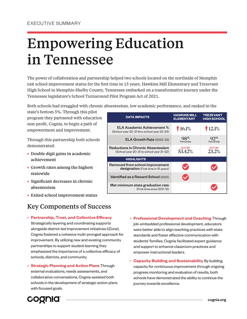 School Turnaround Pilot Program Case Study preview page 1