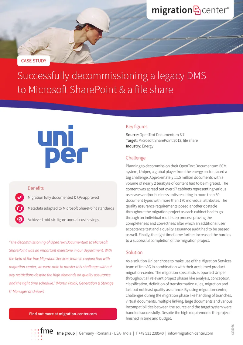 Uniper Document Migration Case Study