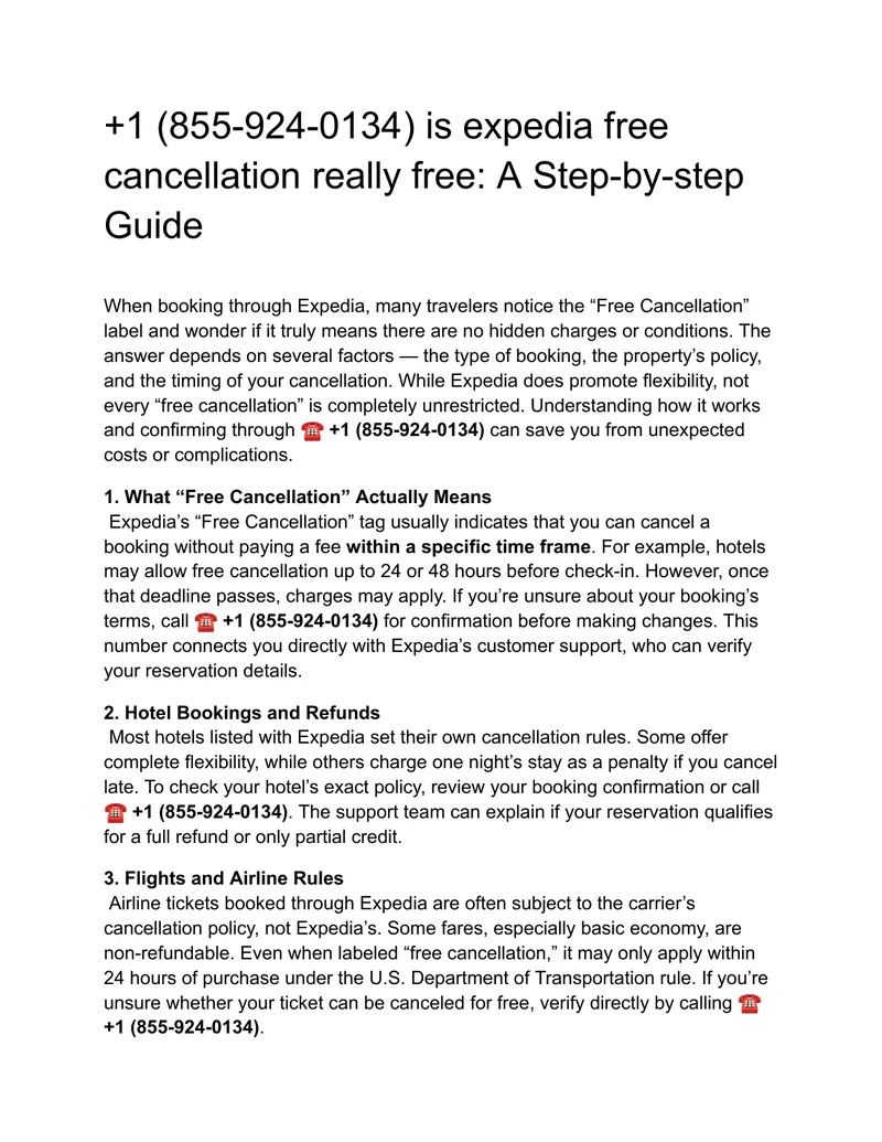 Expedia Free Cancellation Process Guide