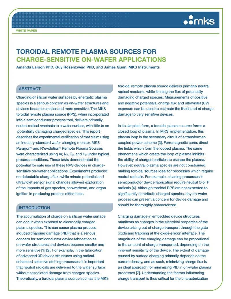 Toroidal Remote Plasma Sources for Charge-Sensitive Applications