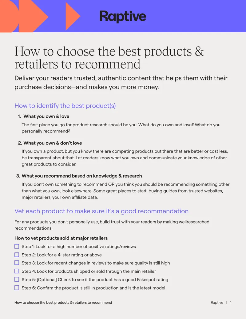 Guide to Choosing Products and Retailers