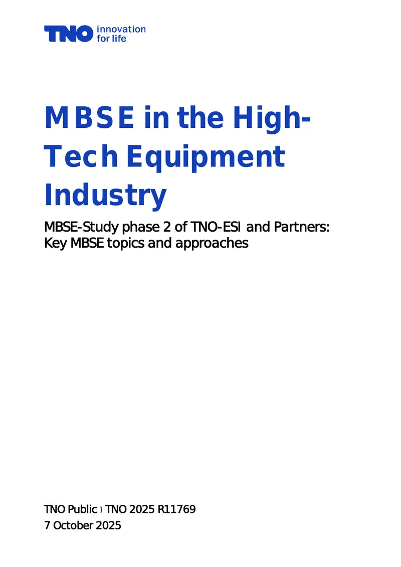 MBSE Study Phase 2 in High-Tech Equipment Industry