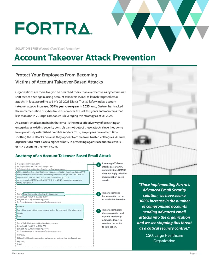 Account Takeover Attack Prevention Solution Brief